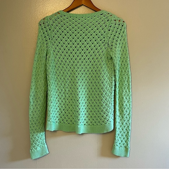 Moth Womens Sweater Long Sleeve Green Open Chunky Knit Pullover Cotton Blend S - Picture 11 of 13